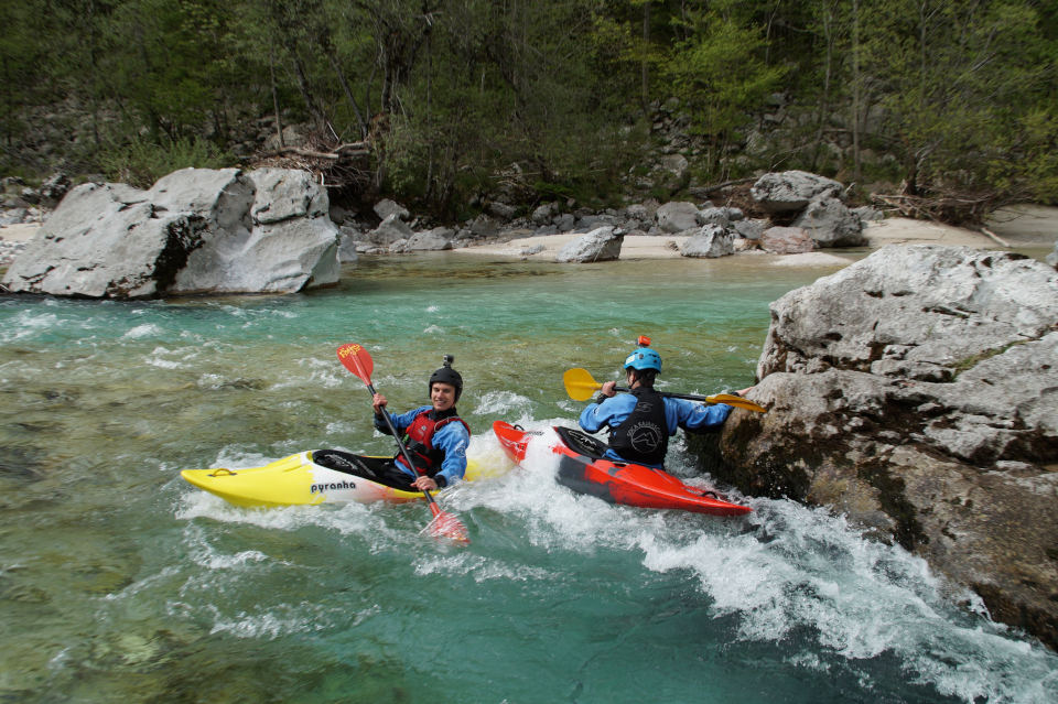 Kajak-Kurse auf der Soča mit deutschen Kajaklehrern