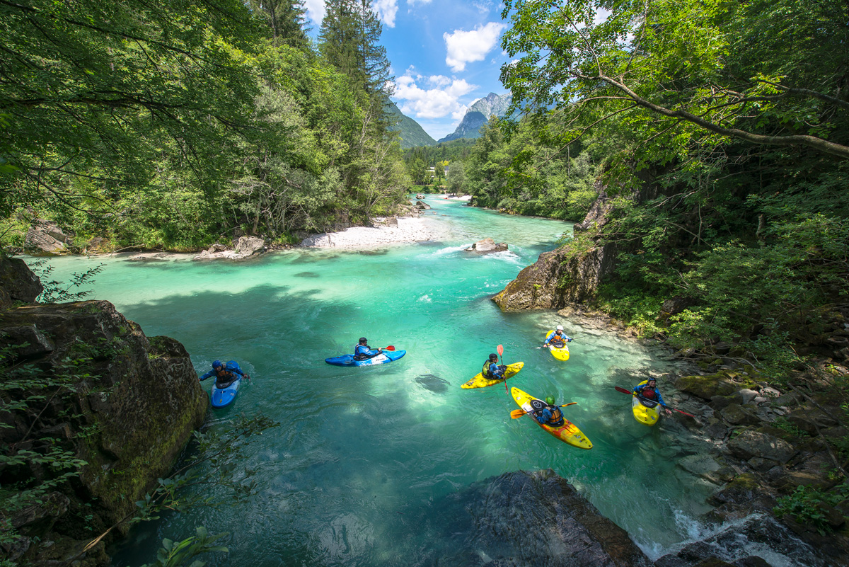 Kajak-Kurse auf der Soča mit deutschen Kajaklehrern