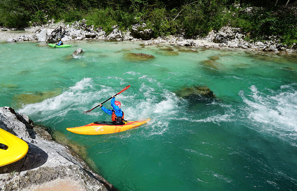 Kajak-Kurse auf der Soča mit deutschen Kajaklehrern